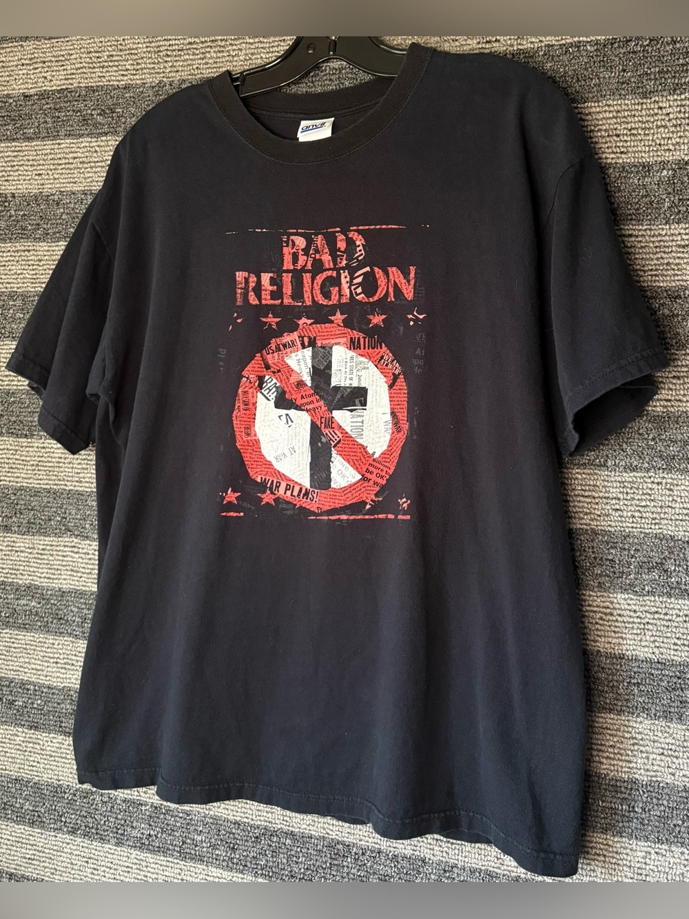 Bad Religion 2006 U.S. Invasion Tour Black Band T-Shirt Men’s Large EUC Anvil